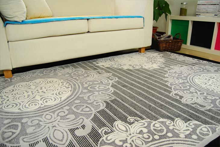 富居FOOJO 立体雕花地毯 新娘系列地垫150*230cm    002wd-qc 爱的共鸣