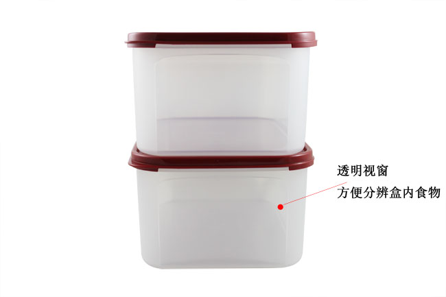 特百惠TupperwareMM方形2号2件套干货储藏保鲜盒2.6L每个