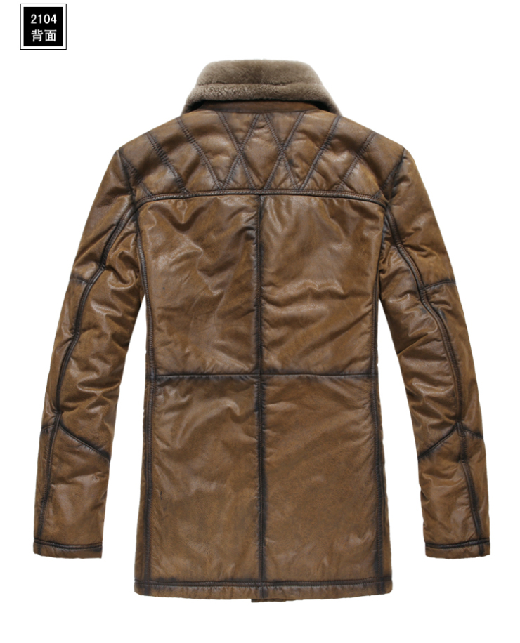 no1dara 冬装新品男装外套牛皮毛一体男士奢华