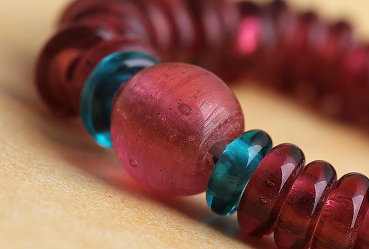 如意藏 清宫风格优质琉璃108颗佛珠提珠 琉璃