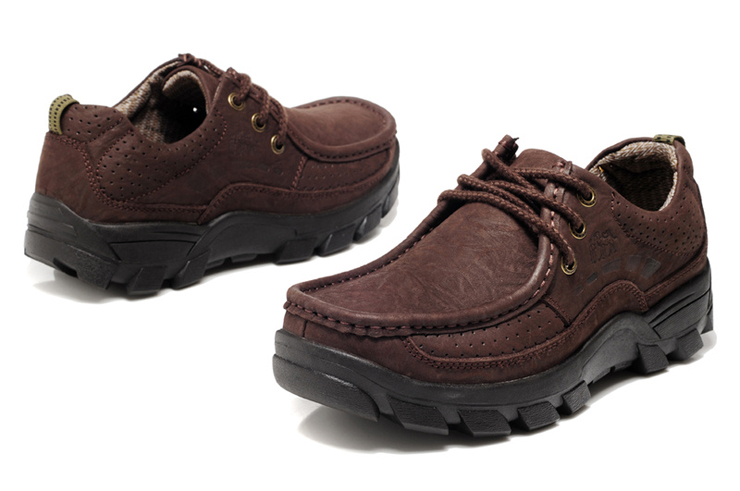 骆驼港luotuogang骆驼男士牛皮鞋 头层磨砂皮男