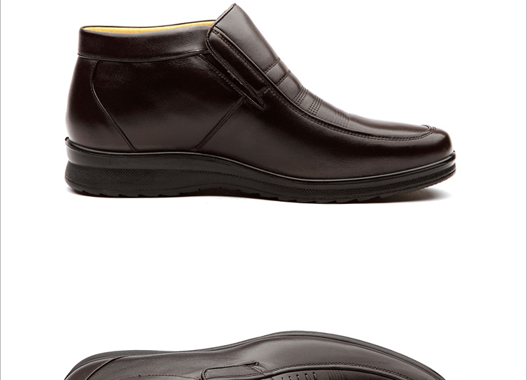 意尔康(YEARCON)冬季款男士商务休闲真皮棉