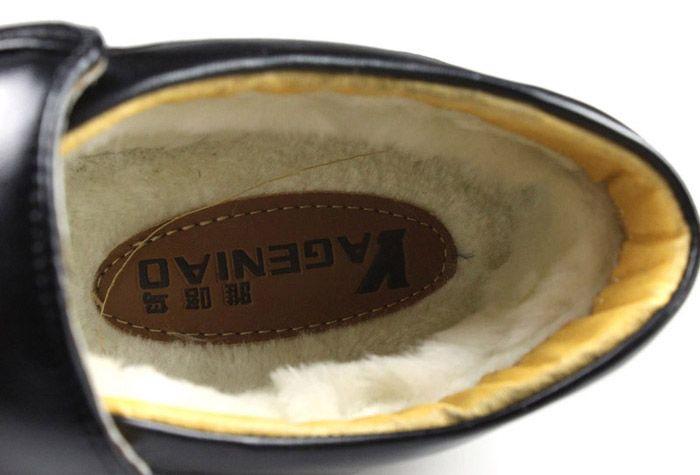 雅咯鸟 冬季新款商务休闲软底软面头层牛皮真