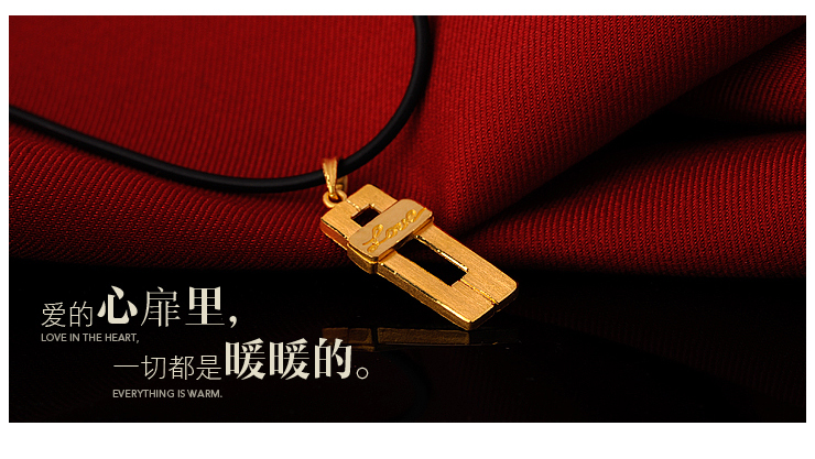 金鑫珠宝 爱之心扉 黄金饰品 千足金吊坠 999千