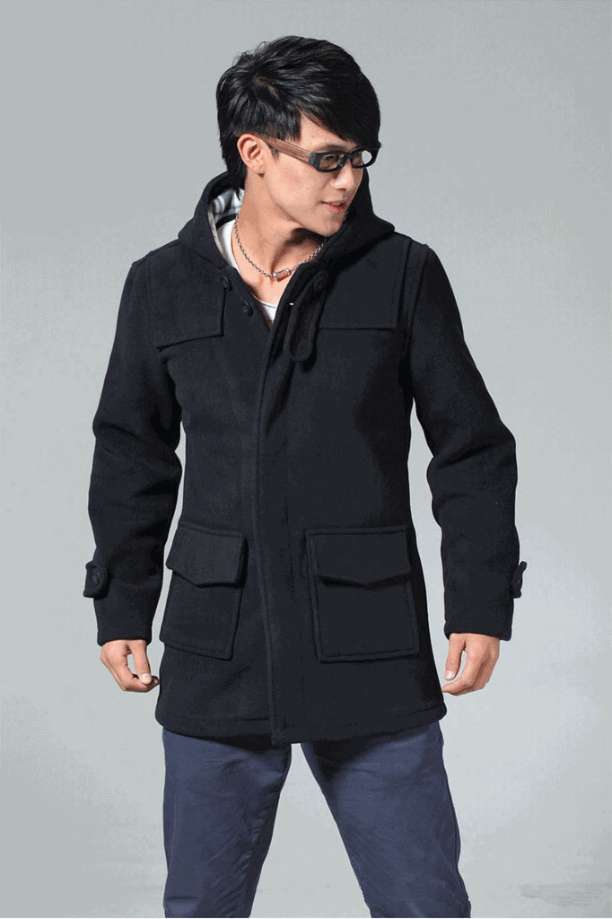 时尚芭莎 英伦风格男装外套新款风衣大衣 加厚