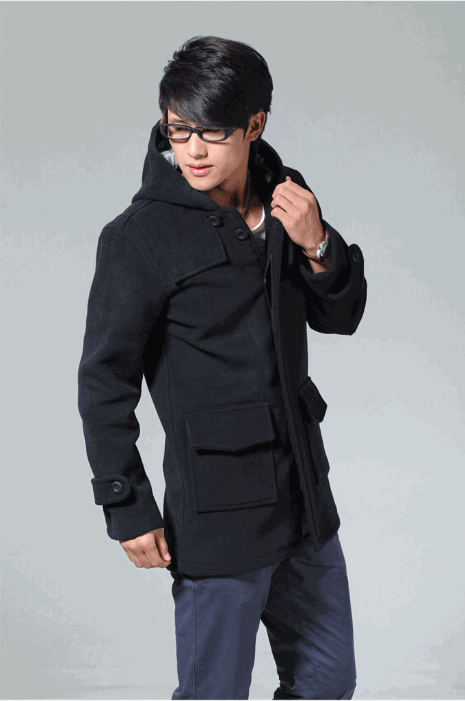 时尚芭莎 英伦风格男装外套新款风衣大衣 加厚