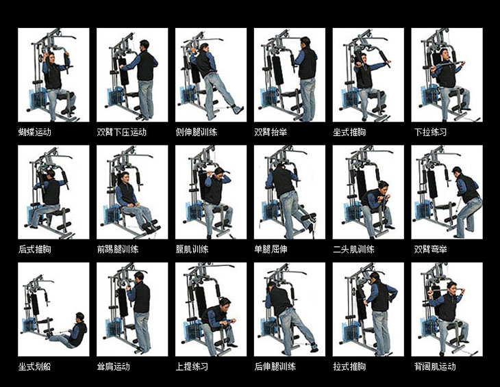 品健 单人站综合训练器力量型锻炼器 24种功能