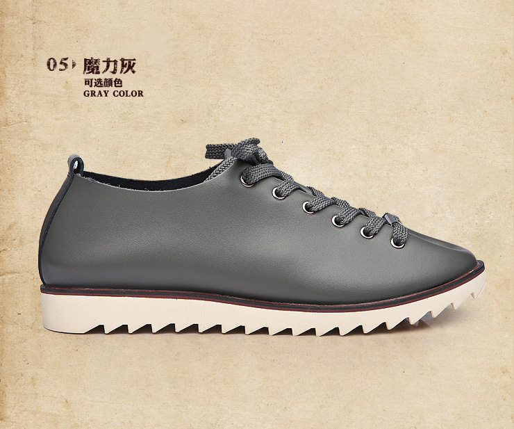 圣诞狂欢大促】尚半年 真皮男鞋 真皮鲨鱼鞋男