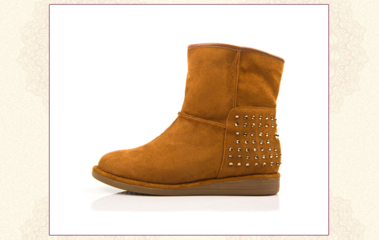 菲伯丽尔(Fondberyl)2012冬季新品羊皮布短靴