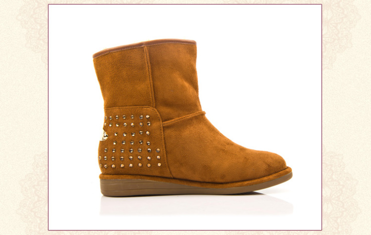 菲伯丽尔(Fondberyl)2012冬季新品羊皮布短靴