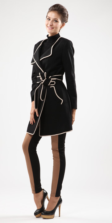 YINER音儿影儿 2012秋冬新款黑色羊毛蝴蝶结