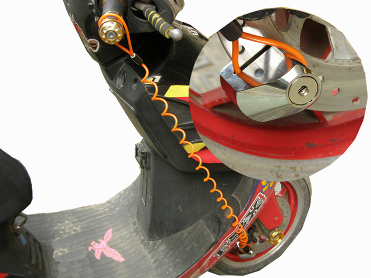 狗王(TOPDOG)RE008 新款摩托车碟刹锁(黄色