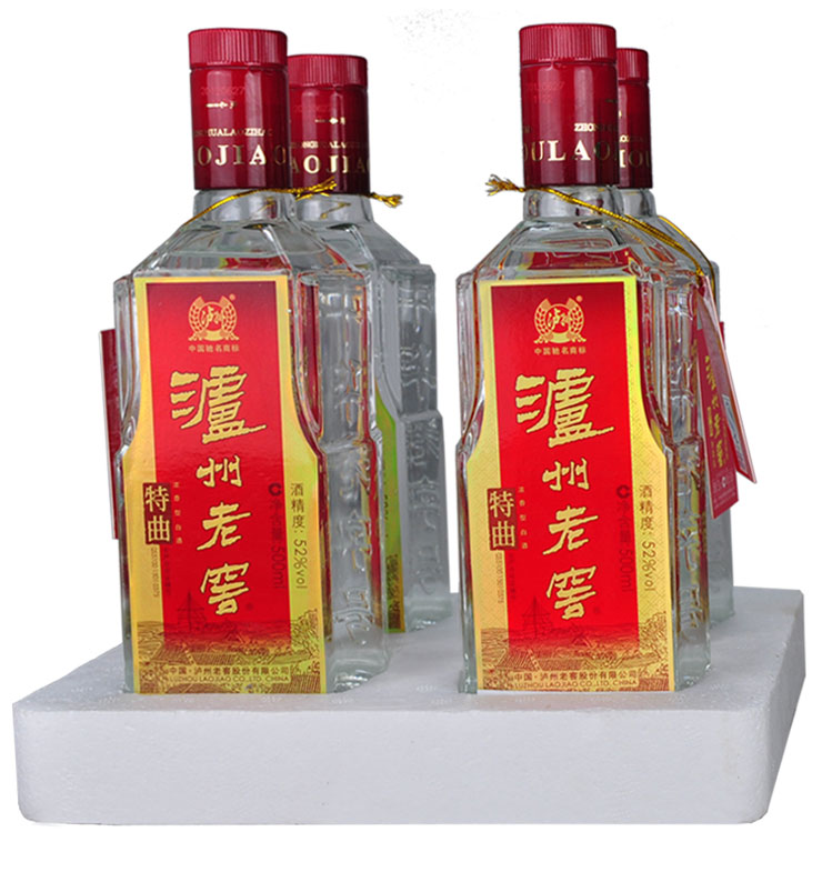 4瓶装 泸州老窖特曲 中华老字号 52度 500ml 裸