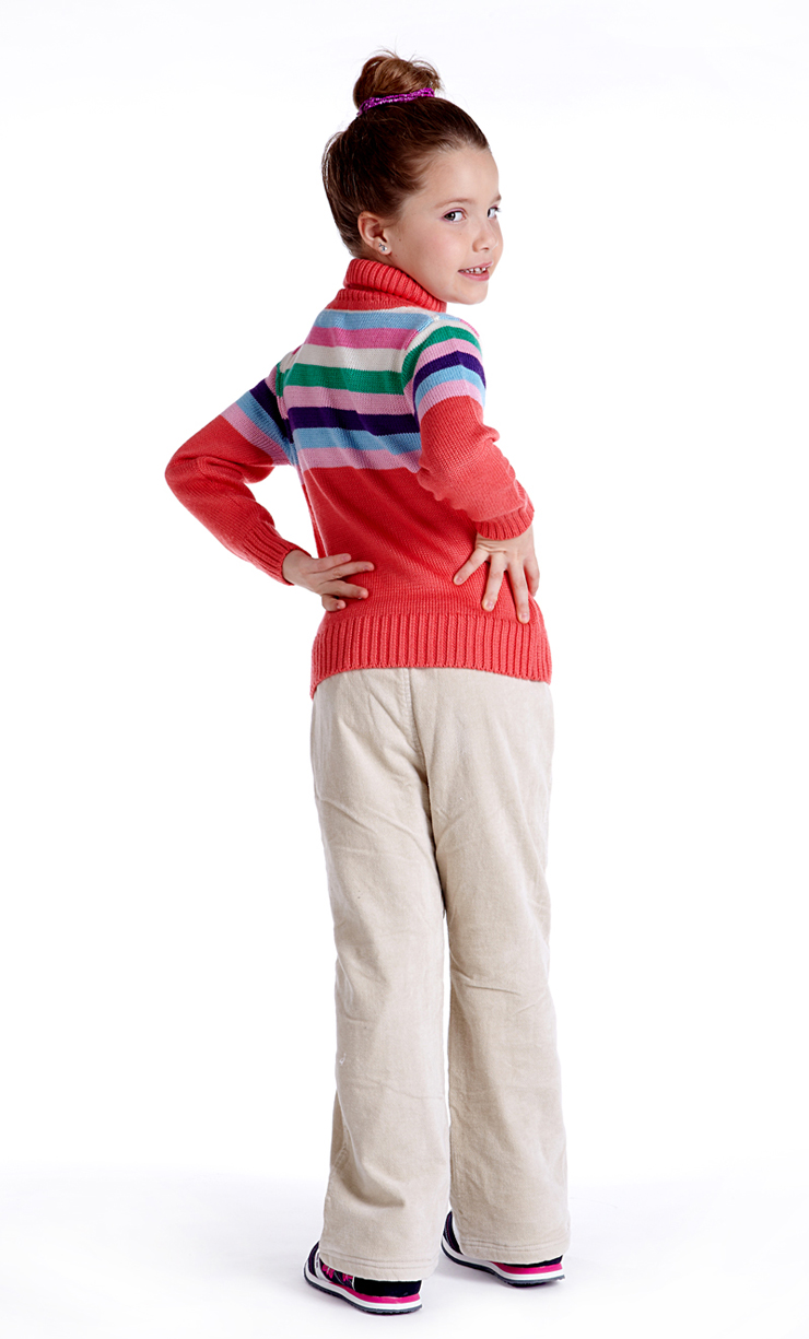 咔酷德 katkut<em>女童高领毛衣</em> <em>条纹</em> 纯棉正品厂家