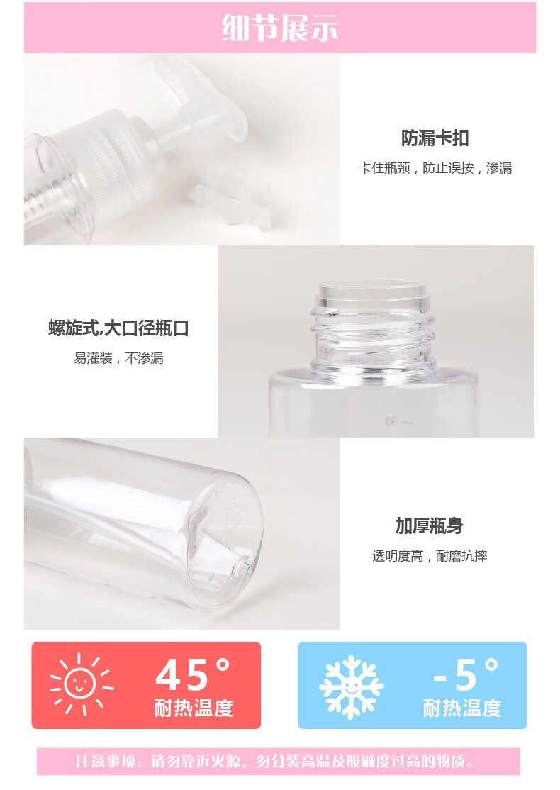 屈臣氏（Watsons）【屈臣氏】BEAUTYCRUSH PET旅行分装瓶便携分装喷雾瓶 乳液瓶18毫升