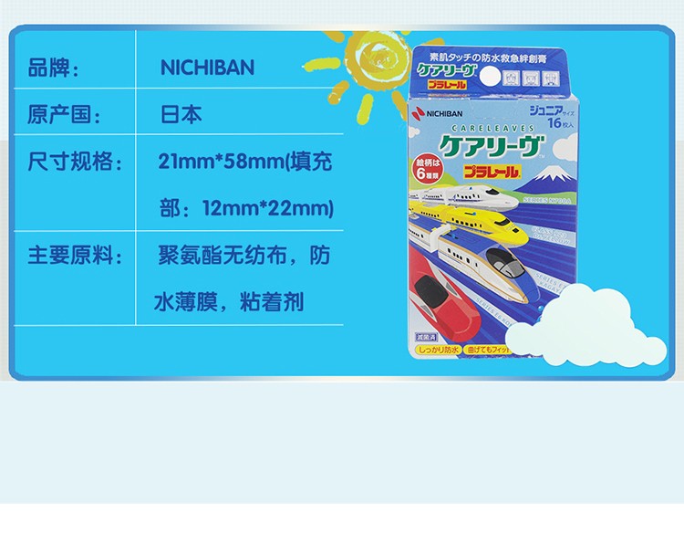 【日本直邮】三十而已顾佳林有有同款 日本近铁百货NICHIBAN防水创可贴创口贴防磨脚跟创可贴止血贴 新干线 16贴