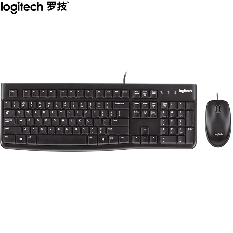 罗技（Logitech）MK120有线键鼠套装 黑色