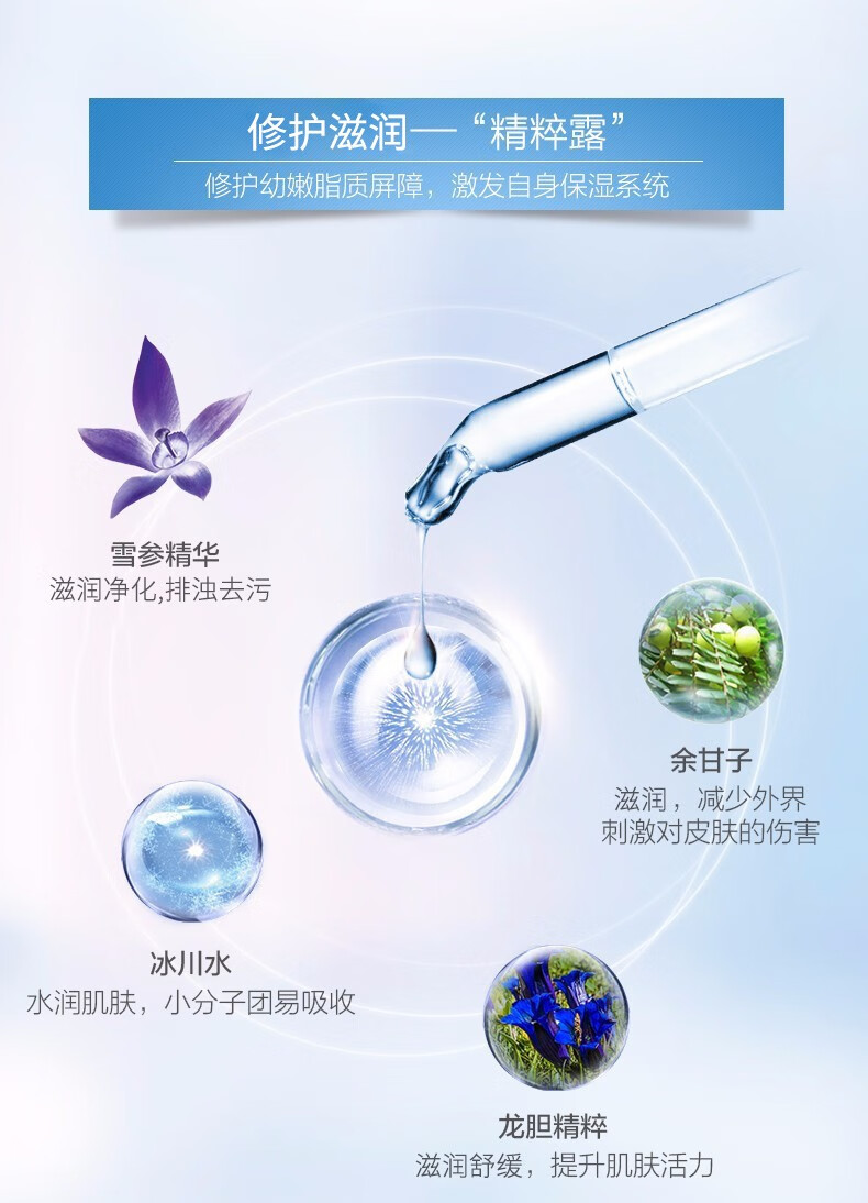 自然堂（CHANDO） 自然堂护肤品套装女 雪域精粹密集补水保湿滋润修护化妆品礼物 冰肌水+乳液