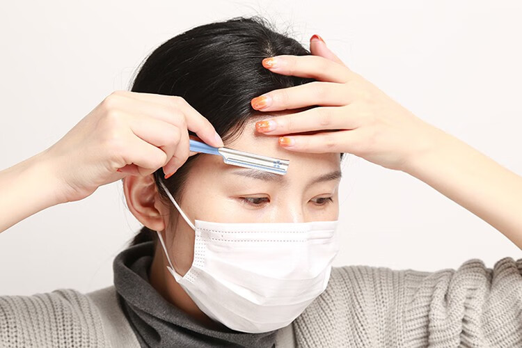 貝印 贝印 KAI刮眉刀 日本原装进口男女剃眉刀 李佳琪力荐附防护网新手初学者眉剪安全修眉刀 带防护网经典款-蓝刀修眉刀5枚装