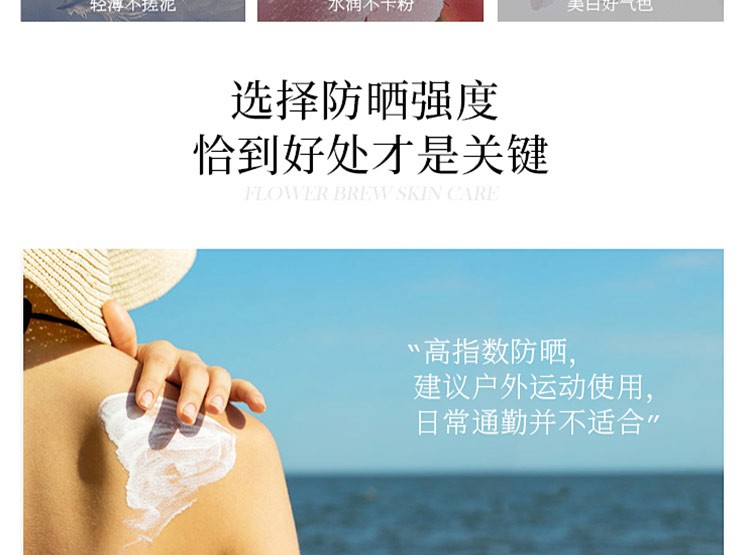 百雀羚三生花水润养护防晒霜女学生防晒乳 水润养护防晒套装