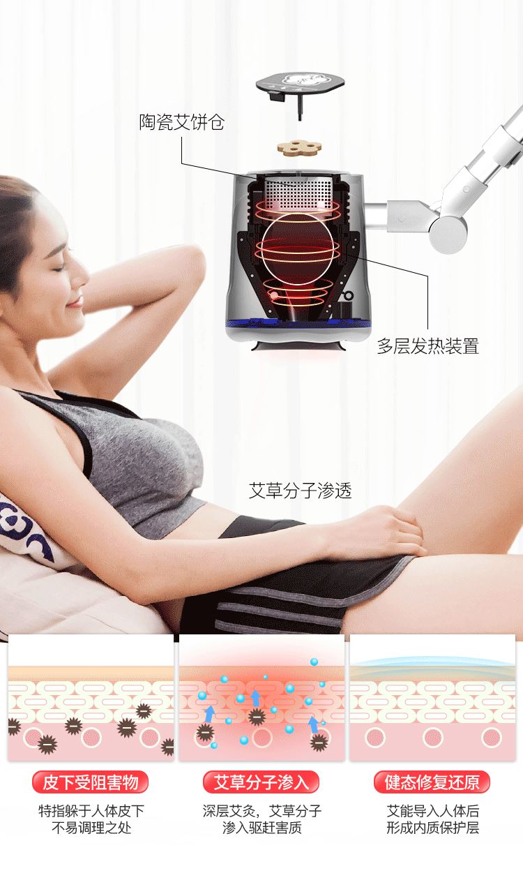 科爱(cripple idol) 升级版2s电子智能艾灸仪器 温灸仪器 电热无烟