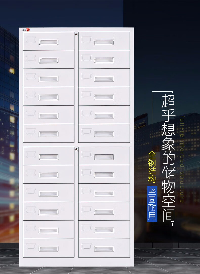 钱柜 抽屉柜储物柜工具柜文件柜铁皮柜办公柜子收纳多斗目录柜带锁 二十四抽柜