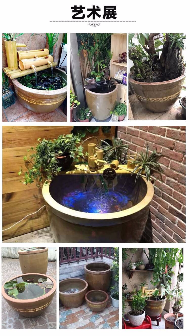 老式水缸陶瓷大号家用养鱼庭院小睡莲盆缸特大腌菜土陶缸荷花瓦缸