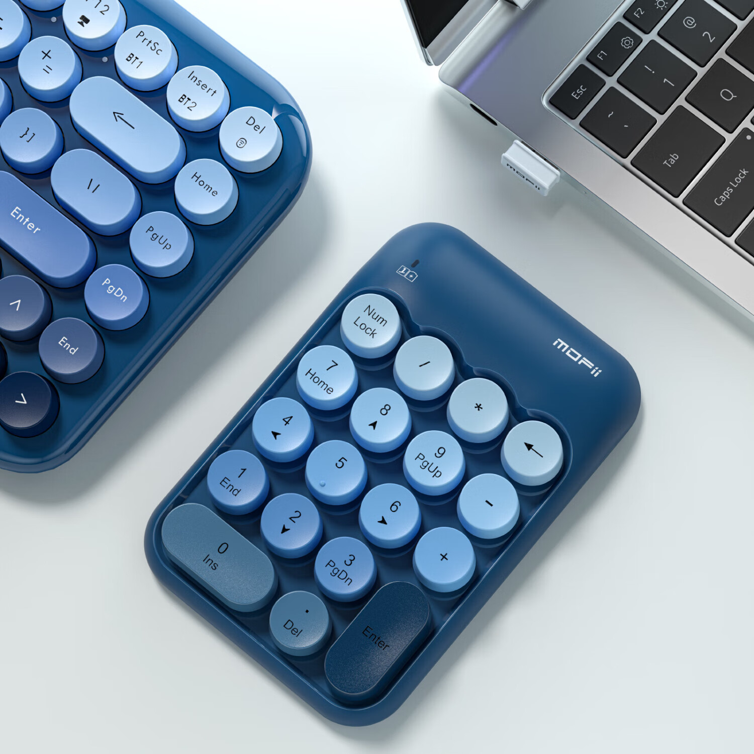 摩天手/mofii 键盘 X910 无线笔记本数字小键盘 USB无线键盘 迷你财务会计键盘 银行键盘 海蓝渐变 单位：个