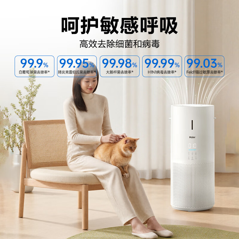 海尔（Haier）空气净化器家用无雾加湿净化一体机 除甲醛除烟味颗粒物 除异味宠物浮毛净化器除过敏源 净化加湿一体机KJ320F-JSQ3U1