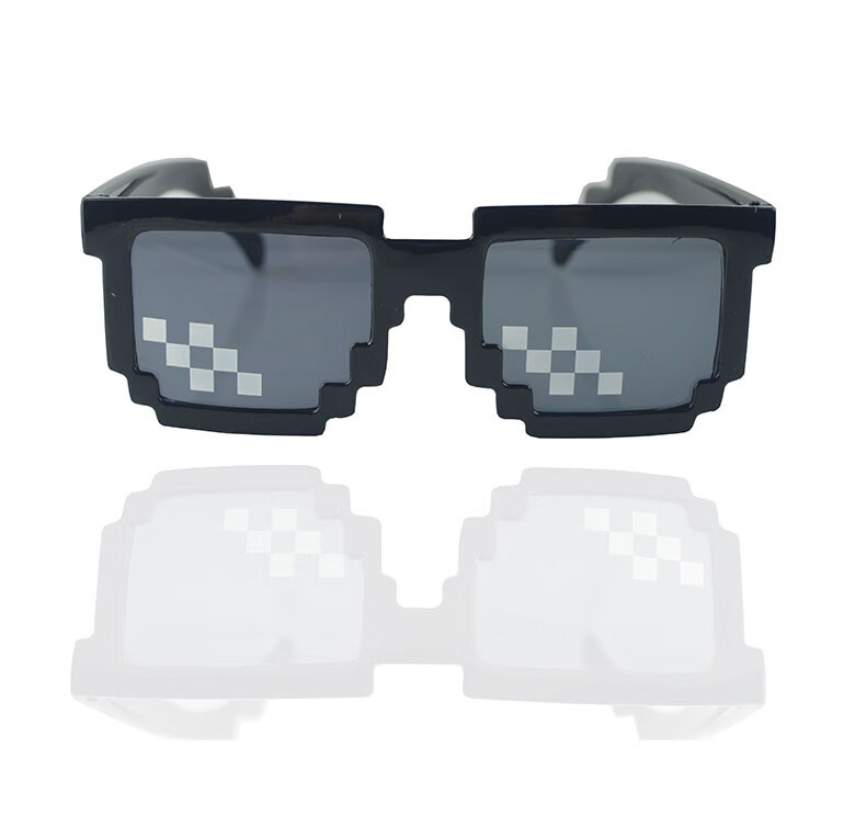 动漫周边二次元马赛克装逼眼镜动漫周边恶搞打码像素墨镜抖音主播演出