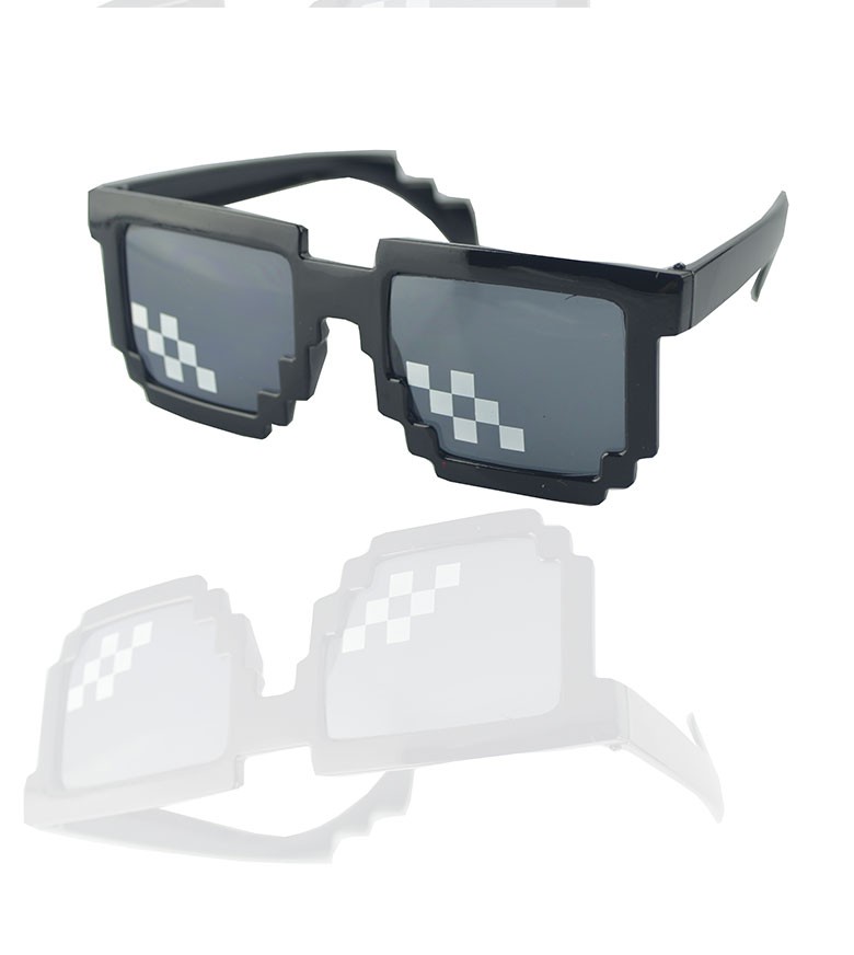 动漫周边二次元马赛克装逼眼镜动漫周边恶搞打码像素墨镜抖音主播演出