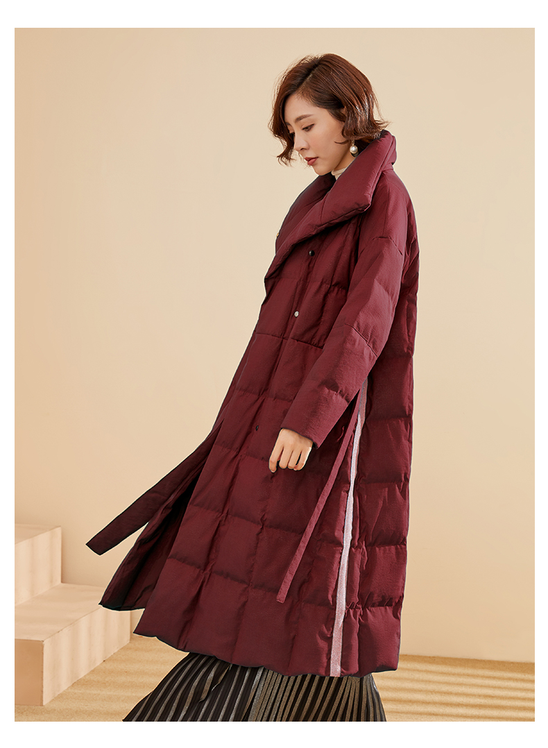 亦朵羽绒服女2021新品冬装新款高端白鹅绒轻薄羽绒服女中长款宽松羽绒