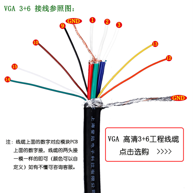 hdlinkvga36免焊模块vga工程接线插座电脑多功能弱电墙插86型vga模块