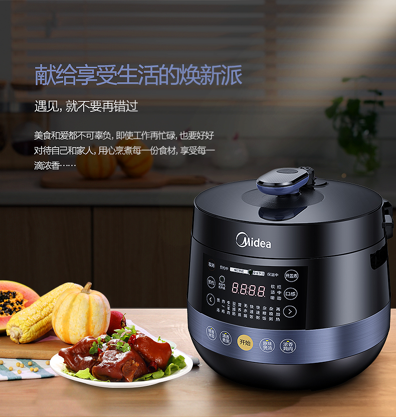 Midea 美的 MY-YL50Easy202 智能双胆高压力锅（尊贵版）4.8L PLUS会员折后￥169