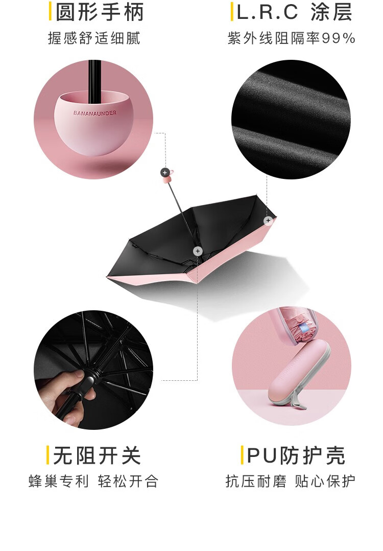 伞中宝马 蕉下 五折胶囊防晒伞 UPF50+ 图8