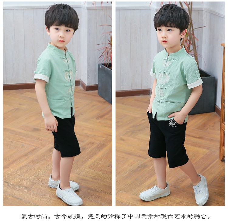 【潮牌童装】古风儿童装男童汉服中国风唐装小男孩古装5岁夏季6套装7