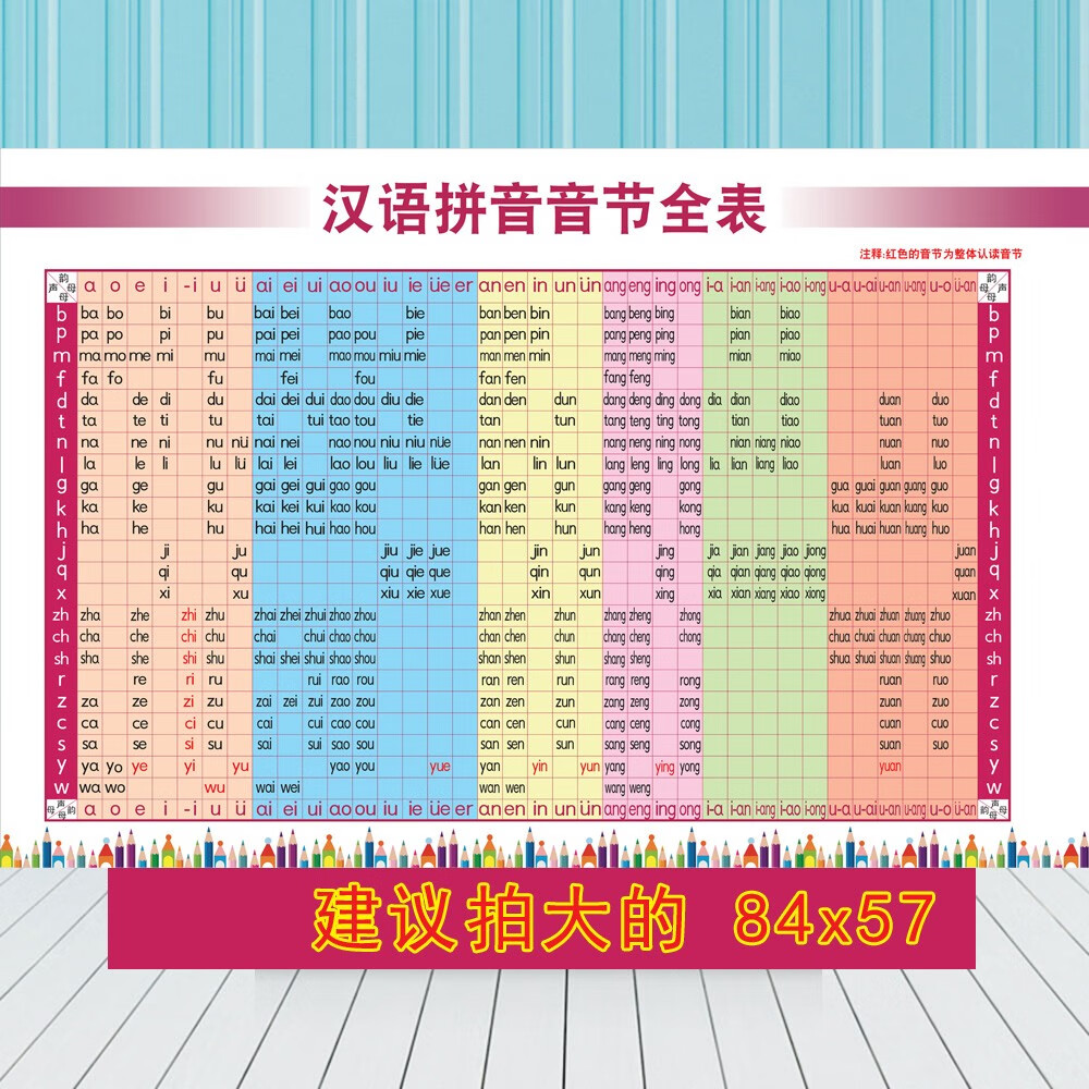 小学生一年级声母韵母拼读表新品拼音字母表汉语拼音音节表幼儿启蒙