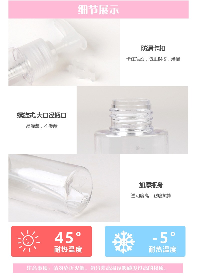 屈臣氏（Watsons）【屈臣氏】BEAUTYCRUSH PET旅行分装瓶便携分装喷雾瓶 乳液瓶18毫升