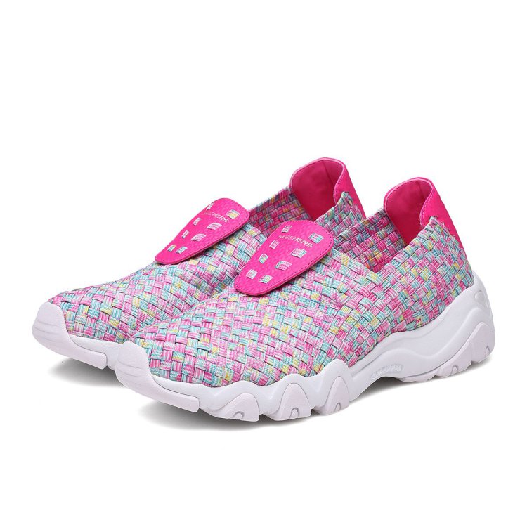 斯凯奇skechers 女鞋夏透气一脚蹬健步鞋熊猫鞋女鞋子