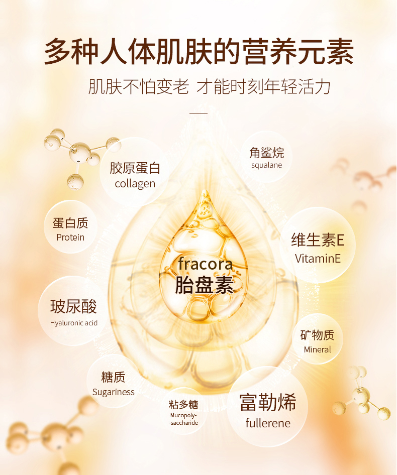 美人符胎盘素精华液 玻尿酸原液补水滋养提亮肤色收缩毛孔淡化细纹斑点 37粒/盒
