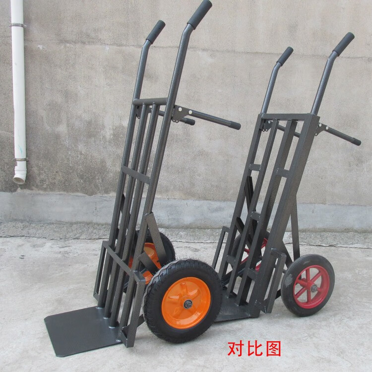加厚老虎车两轮手推车货车小推车拉货车拖车手拉车载重王搬运车 1.4米角钢载重王14寸加厚充气轮