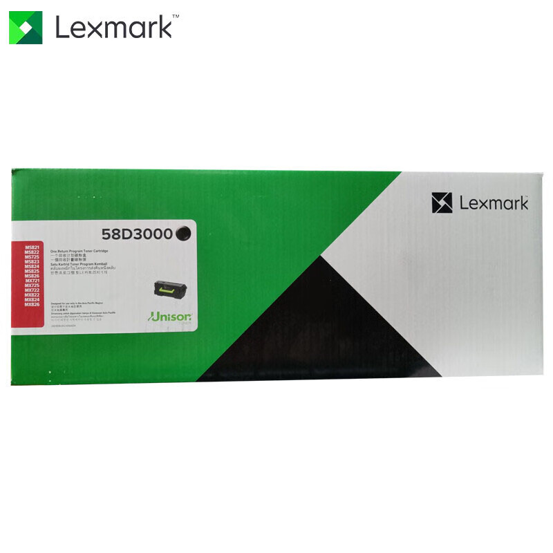 利盟（Lexmark）58D3000碳粉盒 适用MX/MS725/MS821/MS823/MS826 碳粉盒 黑色 7500页