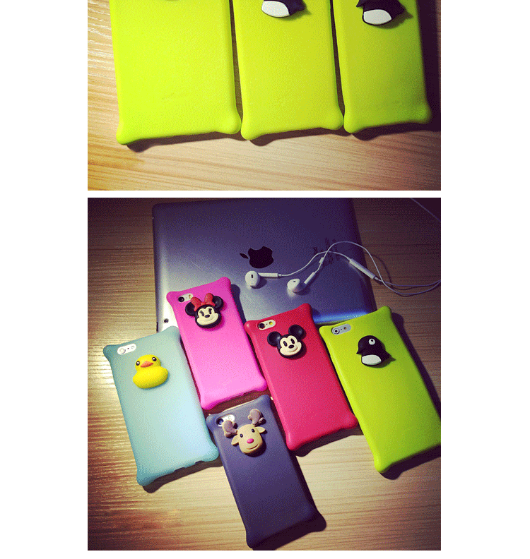 可爱iPhone5s手机壳4.7卡通情侣苹果6 plus硅胶套5.5防摔潮女 玫红米妮 iPhone6 Plus