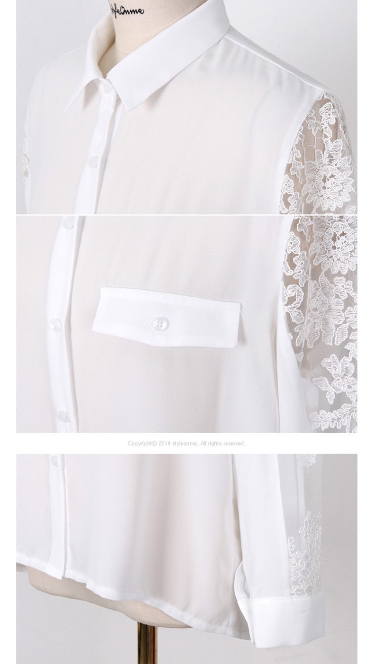 钰嘉妮 2015春装新款雪纺衫女长袖夏装女上衣蕾丝大码打底衫 201 B款灰色 S