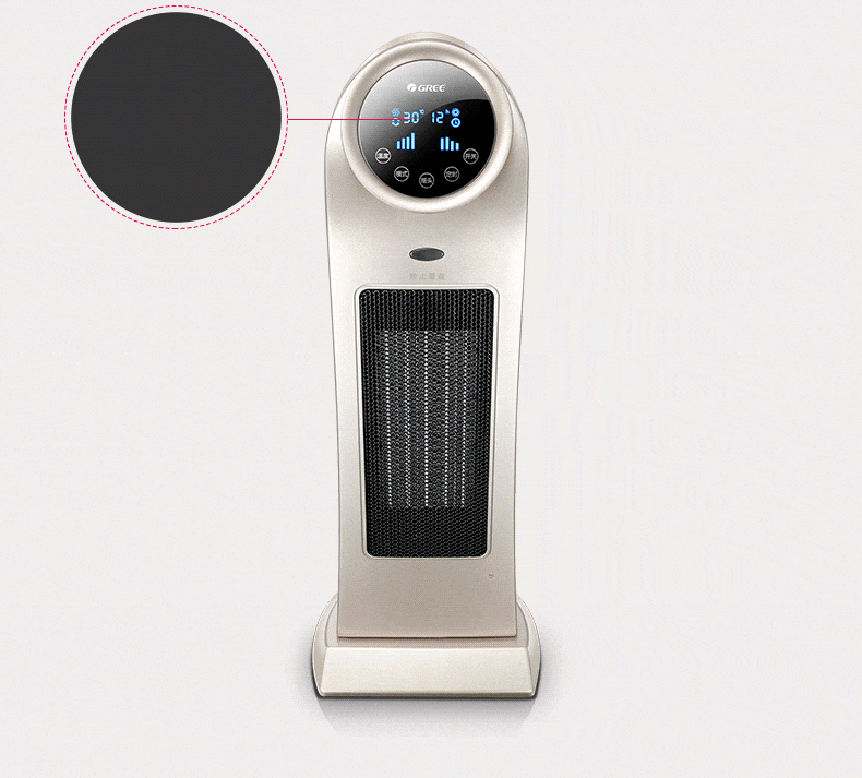 格力(gree)取暖器家用电暖器冷暖两用暖风机定时摇控led触摸屏摇头送