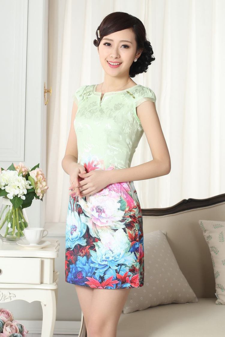 The broadband new summer elegance Chinese qipao improved graphics thin short cheongsam picture color 2 XL pictures, price, brand platters! Elections are good character, the national distribution, so why buy now enjoy more preferential! Health