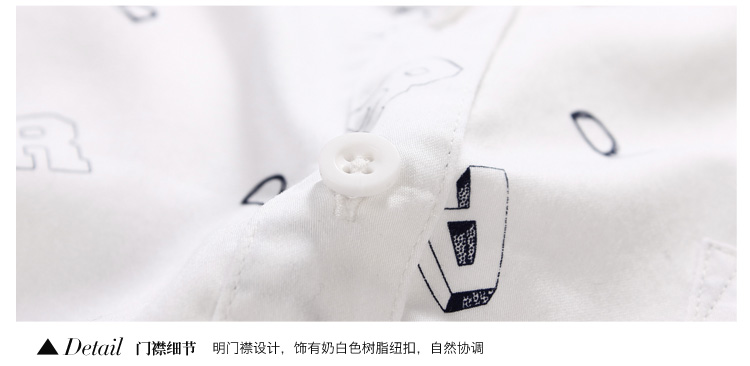 唐狮（TonLion）2015秋 女满地印花宽松型长袖衬衫 6EK321015415 本白 L