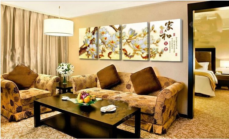 
                                                            艺轩客厅装饰画欧式沙发背景墙挂画现代简约餐厅壁画北欧三联无框冰晶墙画装饰字画 06 三联 中间60*60/左右40*60布纹膜面                
