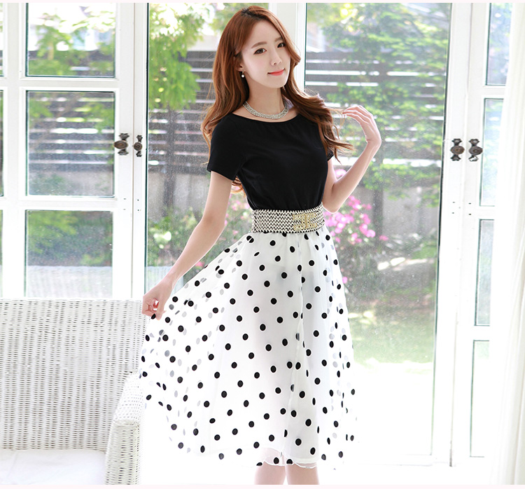 C.o.d. 2015 Summer new stylish Korean version of Word SENSE Neck short-sleeve knitting stitching OSCE root yarn wave point bon bon temperament video thin dresses White XXL picture, prices, brand platters! The elections are supplied in the national character of distribution, so action, buy now enjoy more preferential! As soon as possible.