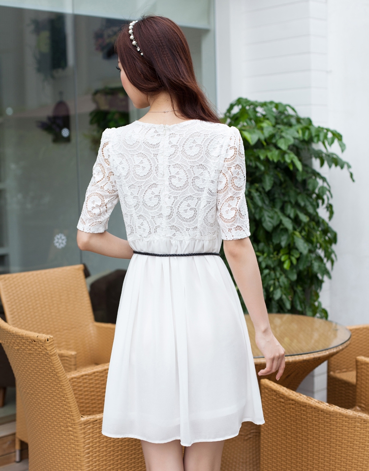 Yi Li Xuan 2015 summer new thick MM the fat and pregnant women with skirt lace stitching snow woven large code dresses female black 4 XL pictures, price, brand platters! Elections are good character, the national distribution, so why buy now enjoy more preferential! Health